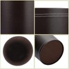 Sumnacon Round Leather Waste Basket,Small Classic PU Trash Garbage Can