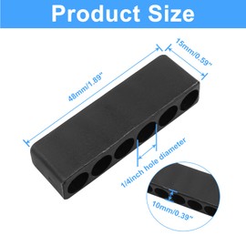 Piutouyar 12 Pcs Black Hex Shank Screwdriver Bit Holder, 6 Holes Plastic Hex Bit Holder, Drill Bit Organizer Storage Case