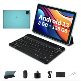 10 Inch 8GB 128GB 5g Wifi Allwinner with Pen and Keyboard IPS Gaming Educational Business Tableta Tab Android Tablette PC Tabletcolor: Gray, hard drive capacity: 128GB, rear camera: 8MP, ram: 8g, front camera: 2MP