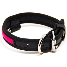 Logical Leather Premium Leather Dog Collar - Best Full Grain Heavy Duty Genuine Leather Collar (Pink, Small)