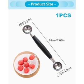 KGDUYC 1 Stücke Doppelseitig Aushöhllöffel Edelstahl Eisportionierer Set Kugelformer Melone Melonenausstecher Kugeln klein Melonenballer Melonenlöffel Melonenkugelausstecher für Gemüse Obst