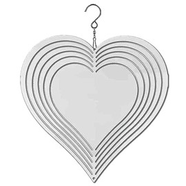 3 Pack 10 - inch Double Sided Heart Shaped Sublimation Wind Spinner Blanks w/Hooks