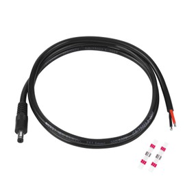 100 cm DC Pigtail Cable DC 5.5 mm x 2.1 mm Male to Bare Wire Open End Power Supply Repair Cable for Solar Panel, Power Station, CCTV, DVR, LED and More (2 x 1.5 mm² Copper Wire 16AWG)