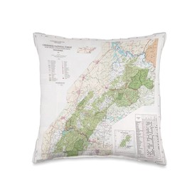 Cherokee National Forest Map (1996) Throw Pillow