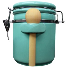 Blue Donuts 33 Oz Ceramic Airtight, Food Storage,Ceramic, 975 ML, with Lid, Food Storage for Pantry,Turquoise