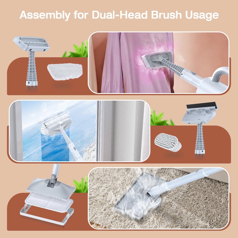ScrubWiz Steam Mop with Detachable Handheld Steam Cleaner, 10-in-1 Multi