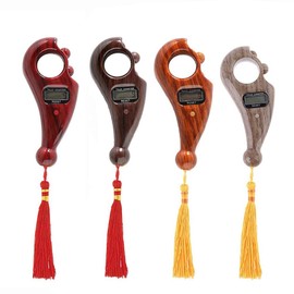 Digital Finger Tasbeeh Misbaha Counter for Prayer Islamic Tasbih Muslim (Dark Brown Wood)