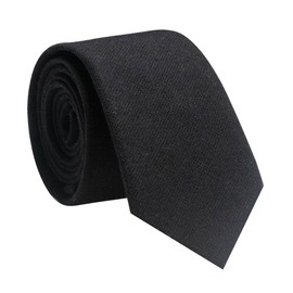 RBOCOTT Black Cotton Slim Tie Skinny Necktie for Men 6cm(1)