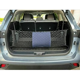 Car Trunk Cargo Net - Made and Fit 100% Specific Vehicle for SUV Toyota Highlander 2014-2022 Elastic Mesh Storage Organizer - Premium Accessories Trunk Cargo Luggage Netting