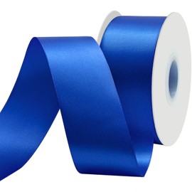 BVIEAKD Royal Blue Satin Ribbon - 2" x 50 Yards Double Faced Solid Color Ribbon for Crafts Weddings Bow Making & More