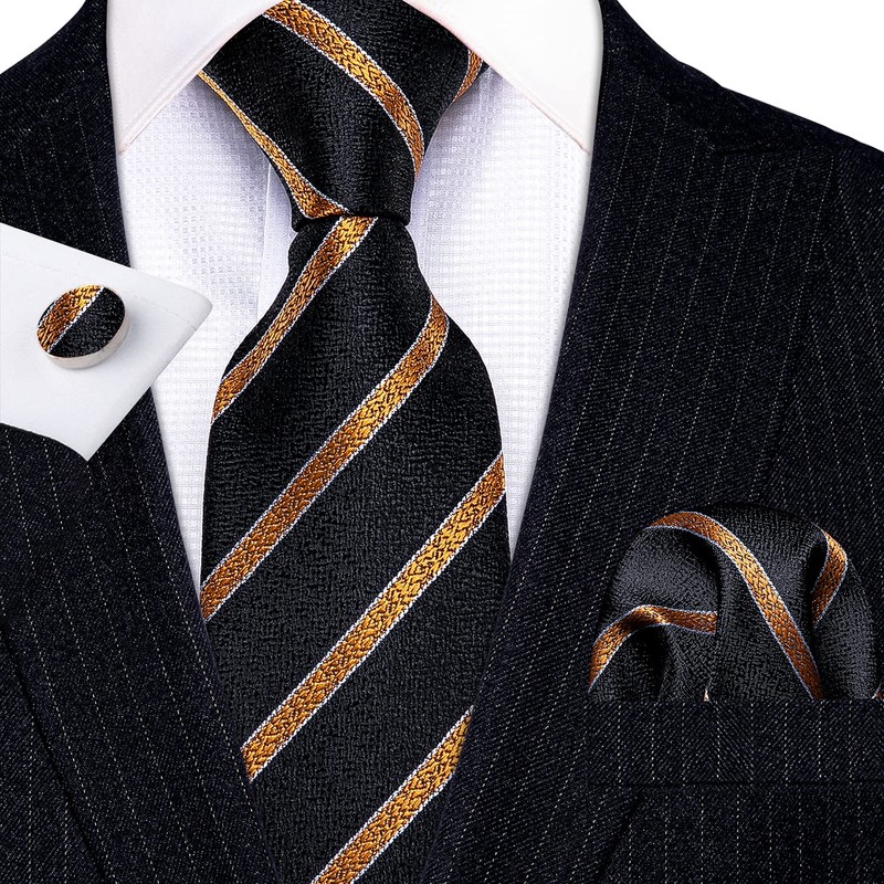 Barry.Wang Corbata clásica de seda para hombre, corbata de regalo