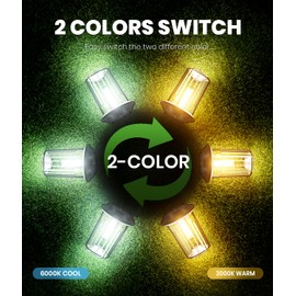 BITPOTT Solar Lights Outdoor Waterproof, 8 Pack Solar Pathway Lights Outdoor,Auto On/Off Solar Powered Garden Lights for Yard Lawn Patio Walkway Driveway Decor Landscape Lighting,2-in-1 Warm&Cool