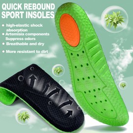 GXZUORUI 2 Pairs of Comfort Insoles with Memory Foam for Men & Women - Shock-Absorbing, Breathable & Arch Support for Sports, Work and Everyday Use (Black, Men 11.5-12(11.81")(30MM))