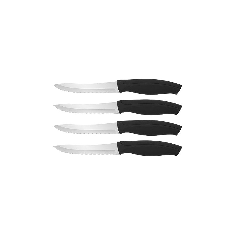 Farberware Precise Slice Steak Knife Set, 4-Piece, Black