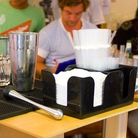 Classic Plastic Bar Storage System Black Bar Container Bar Organizer Bar Spice Container Napkin Holder Straw Holder