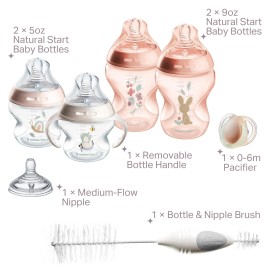 Tommee Tippee Natural Start Baby Bottle Set Pack of 8 Pink Anti Colic Bottles