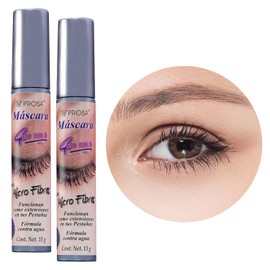 GAERO GLOBAL SOLUTION Rimel Mascara para Pestañas Prose Microfibra by Gaero Shop | Kit de 2 Piezas 13 Gr Cada Una | 4 en uno | Color Negro | Formula Contra Agua | Microfibra