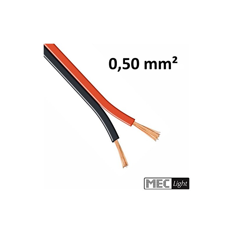 5-100 m LED Cable Twin Braid 2 x 0.50 mm²