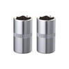 2Pcs 1/4-Inch Drive 12mm Shallow Socket Set, 6-Point Cr-V Chrome