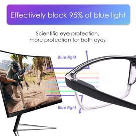 LUFF 4Pcs Anti-Blue-ray Reading Glasses Portable Ultra-Light Readers(5.5X)