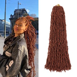Ginger Faux Locs Crochet Hair Soft Locs 36 inch 6 Packs Long Pre Looped Crochet Locs Goddess Locs Crochet Hair For Black Women Braiding Hair Extensions (36 Inch (Pack of 6), 350#)