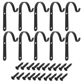 Set of 10 Hanging Basket Bracket Hooks Iron Wall Hanging Hooks Curved Up Plant Hook for Hanging Bird Feeders, Lanterns (2.8 * 1.6inches)