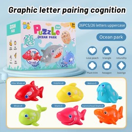 Slynensi Learning Toys,Matching Letters Toy Matching Animal,52 Pcs ABC Alphabet Match Game with Uppercase Lowercase,Preschool Educational Montessori Learning Toys for Toddlers