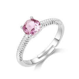 Philip Jones October (Tourmaline) Adjustable Birthstone Ring Created with Zircondia® Crystals