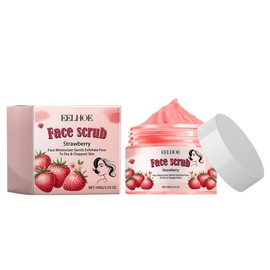 EELHOE Strawberry Exfoliating Face Scrub, 1 Count Facial Scrub, Deep Cleansing Face Scrub, Exfoliating Face Scrub for Women & Men