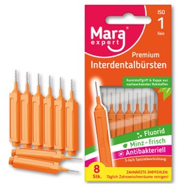 MARA EXPERT Interdental Brushes ISO 1 Orange – Interdental Brushes for Teeth Cleaning Spaces – Dental Brushes Dental Care – Interdental Brushes – Brushes for Interdental Spaces by MARA EXPERT (Pack of