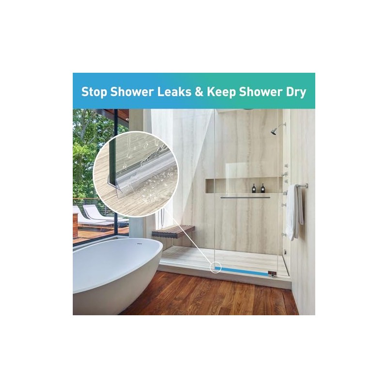 Shower Door Bottom Seal - 2 Pack for Frameless Glass