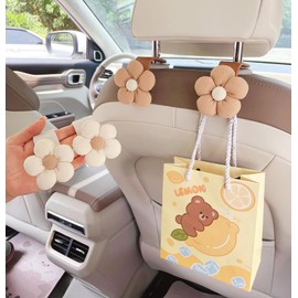 PKUefuture ㅤ 2 PCS Car Seat Headrest Hooks, Flowers Universal Car Back Seat Brackets, Car Bag Holder Hooks, Car Seat Back Organizers Car Accessories Vehicle Rear Seat Backseat Hanger (2PCS-B)
