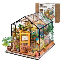 Rolife DIY Miniature Dollhouse Kit,Green House with Furniture and LED,Wooden Dollhouse Kit,Best Birthday and Valentine's Day Gift for Women and Girls