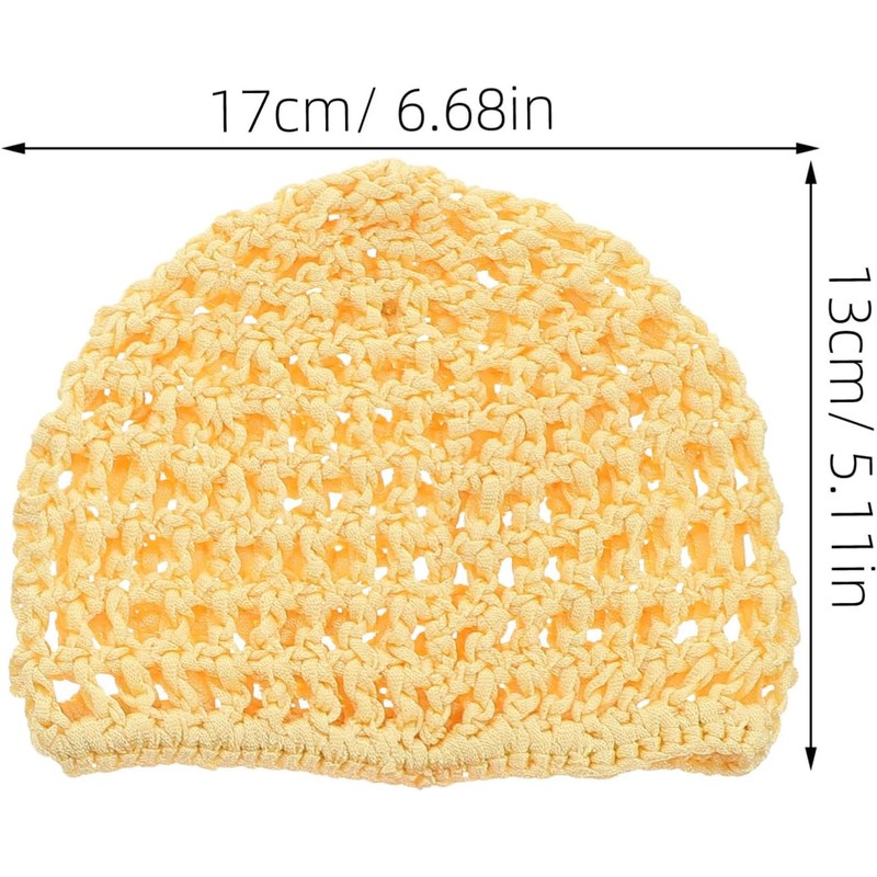Anneome Gorro de Crochet Redecilla Pelo 4piezas de Poliéster Reutilizable