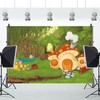 10x8ft Cartoon Forest Backdrop Mushroom House Photography Background Floral Spring