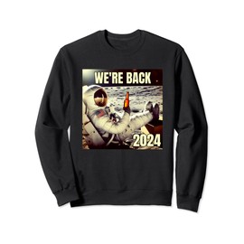 2024 Moon Landing We're Back Astronaut Drinking Beer Design Sweatshirt