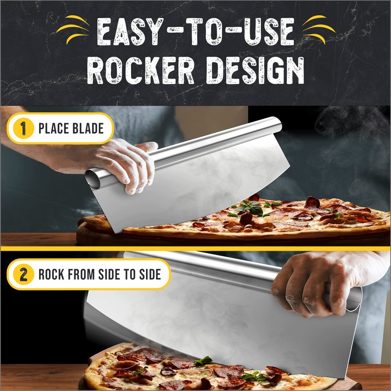 Checkered Chef Pizza Cutter Rocker Blade 14" - Sharp Stainless