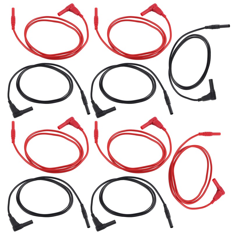 5 Set Banana Plug Test Lead 4mm Right Angle Straight