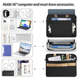 HPDELGB 13/14 inch laptop bag computer shoulder bag laptop case bag Compatible with Macbook hp dell laptop bag Computer Travel Storage Bag Black (13-14 inch laptop bag)