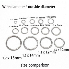 100 Pcs Silver 15mm Stainless Steel Open Jump Rings Split Rings Connector for Jewelry Making Findings Supplies Accessories