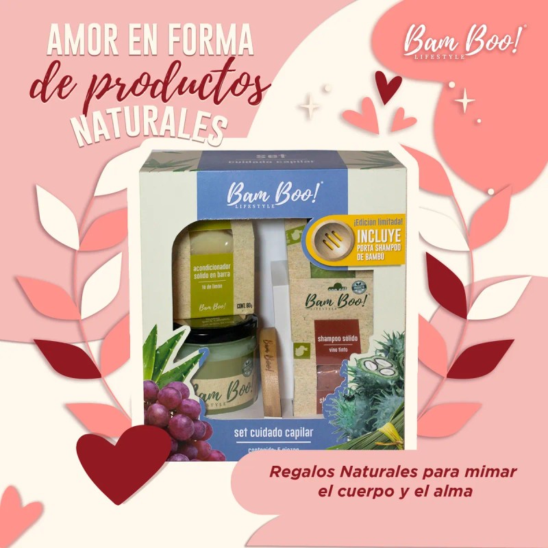 Set Cuidado Capilar Natural Shampoo Acondicionador Y Fijador