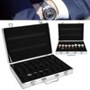 DAUERHAFT Watch Storage Box, 24 Grids Aluminum Alloy Suitcase Watch