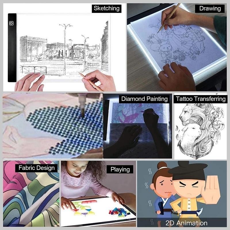 LED Drawing Tablet, Multifunctional Adjustable Brightness Drawing Tablet, Game Drawing