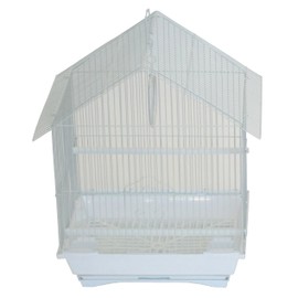 YML A1114MWHT House Top Style Small Parakeet Cage, 11" x 9" x 16"