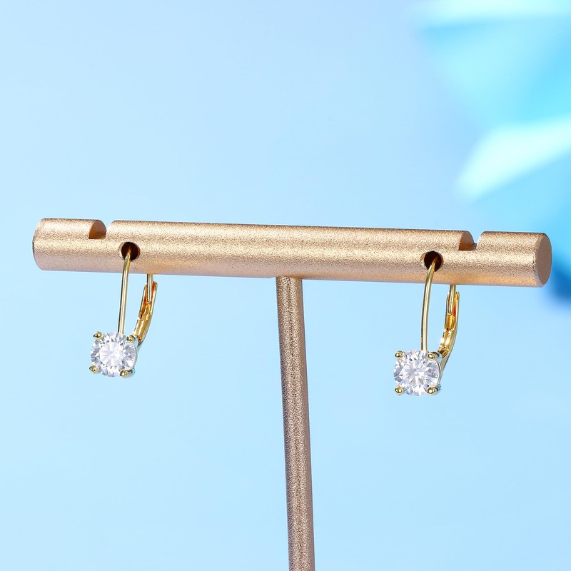 KRKC Moissanite Drop Earrings – 1ct Lab Created Diamond Earrings, 14k White Gold Plated Sterling Silver Leverback For Women