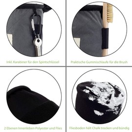 Igoera chalk bag for climbing and bouldering | special lining for perfect chalk distribution | robust and durable chalk bag for added safety (Grey)