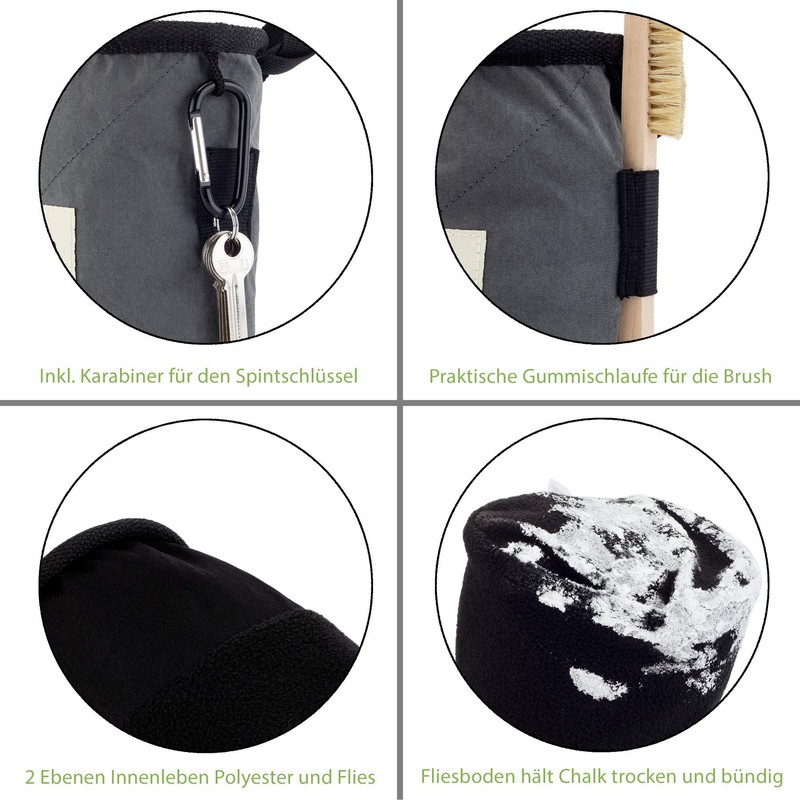 Igoera chalk bag for climbing and bouldering | special lining