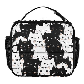 xiaotcq Cute Cat Lunch Bag for Women Men Leakproof Insulated Lunch Box Detachable Shoulder Strap Lunch Tote Bag for School Work Picnic Outing