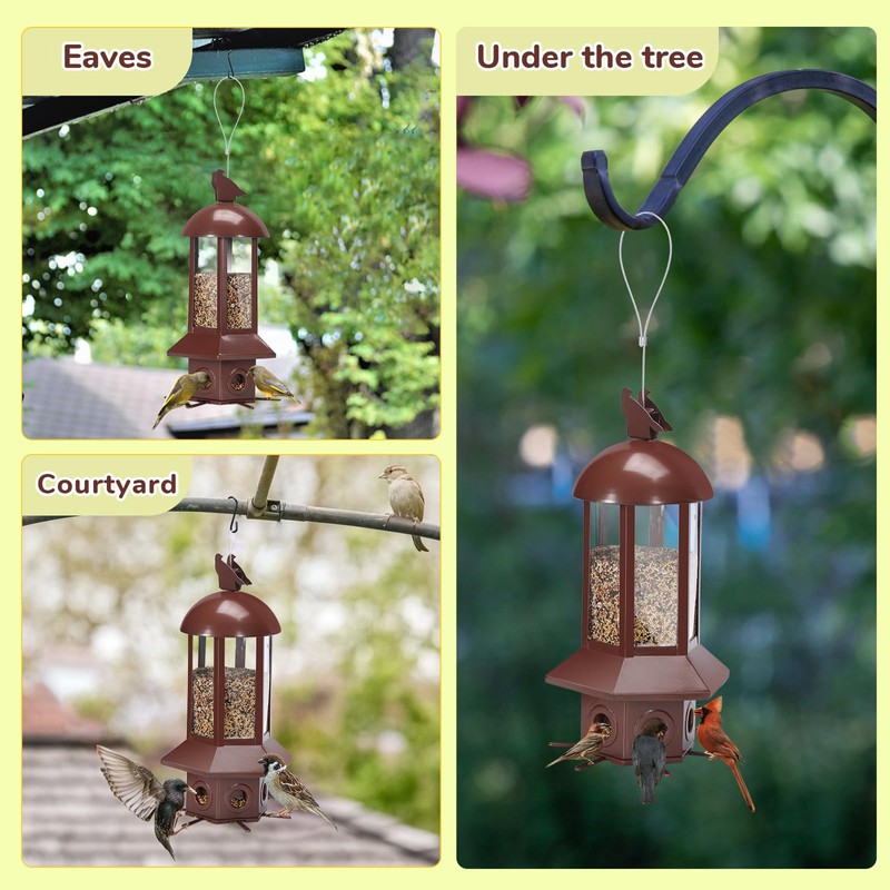 Professional Squirrel Proof Bird Feeders - Sorflife Large Capacity 5.06