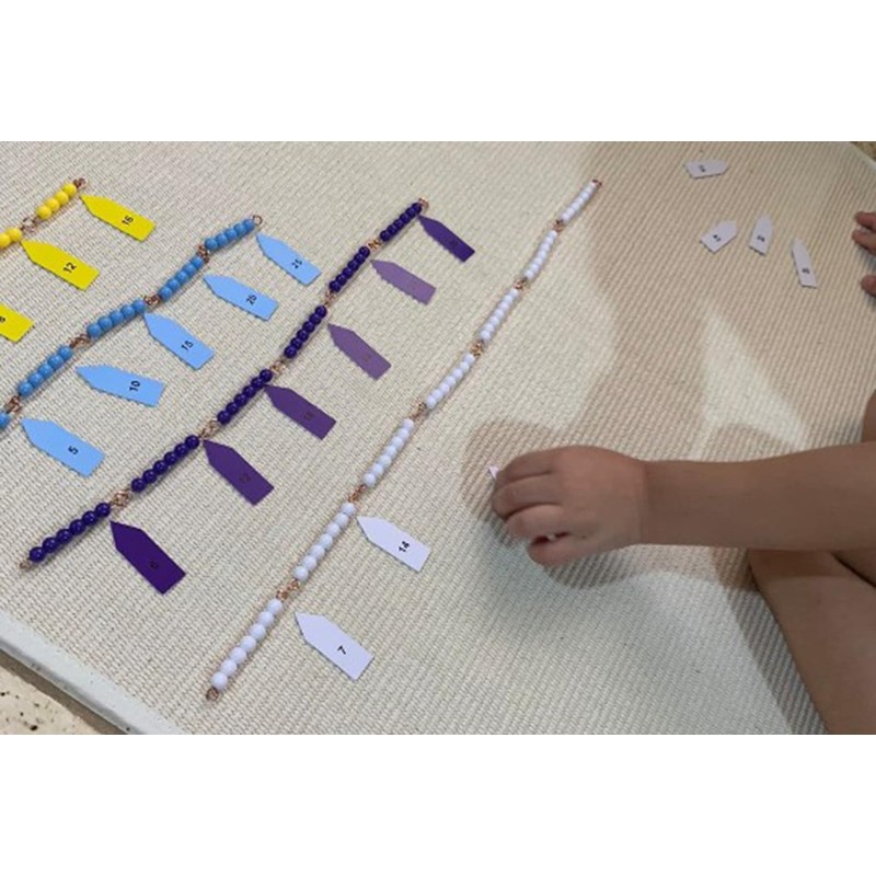 BOHS Montessori Bead Chains & Squares - Skip Counting, Multiplication,